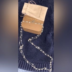 David Yurman 60” Pearl station necklace in sterling silver